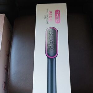 TYMO Hair Straightening Comb - Black and Pink.     C